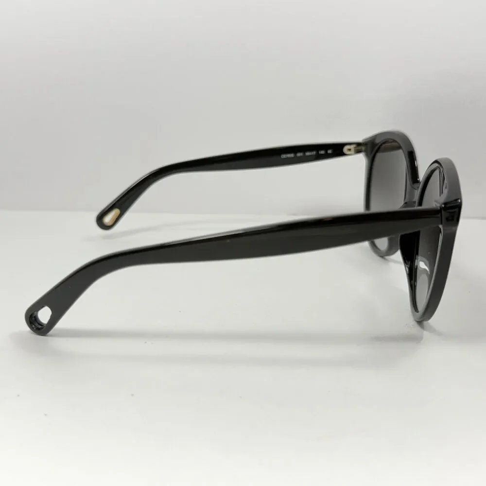 Chloé CE765S Sunglasses Women's Shiney Black Grey Gradient Oversized Round
